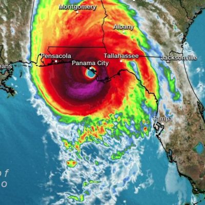 Radar Image Of Hurricane Michael Reaching Land
