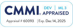 CMMI Dev Level 3 Benchmark logo and appraisal number