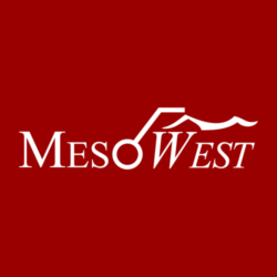 mesowest logo over red