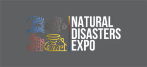 natural disasters expo logo with gray background